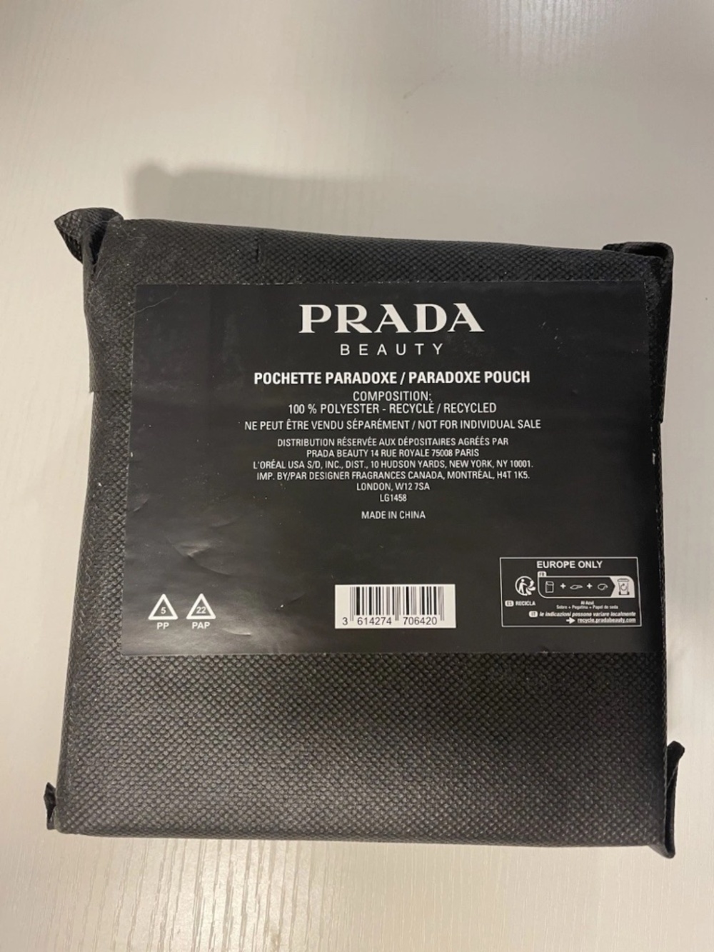 Prada Beauty Paradoxe Black & Pink Rectangle Square Vanity Makeup Cases Set of 2 - Picture 9 of 9